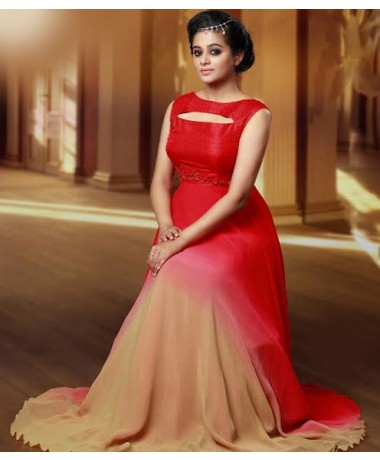 Priyamani in off white-red blended gown