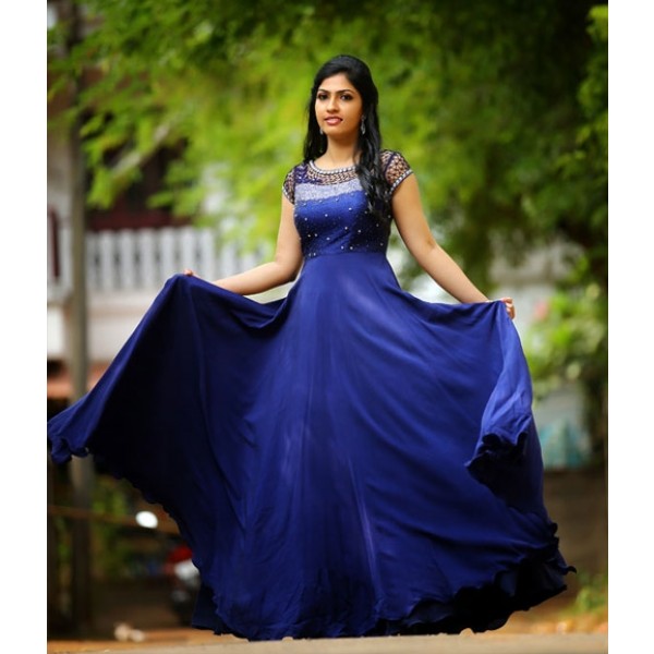 Royal Blue Gown with Cutwork - Bridal Gowns - Bridal Diaries