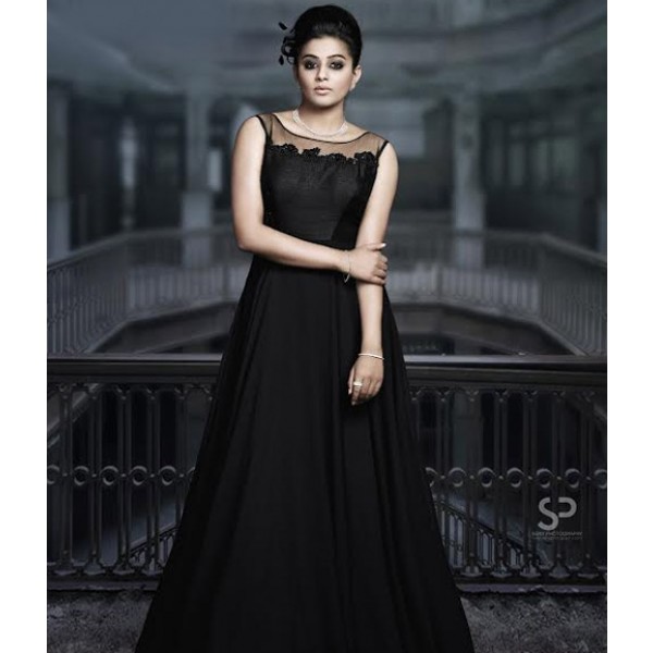 Black Shimmer Gown – Lakhina Couture